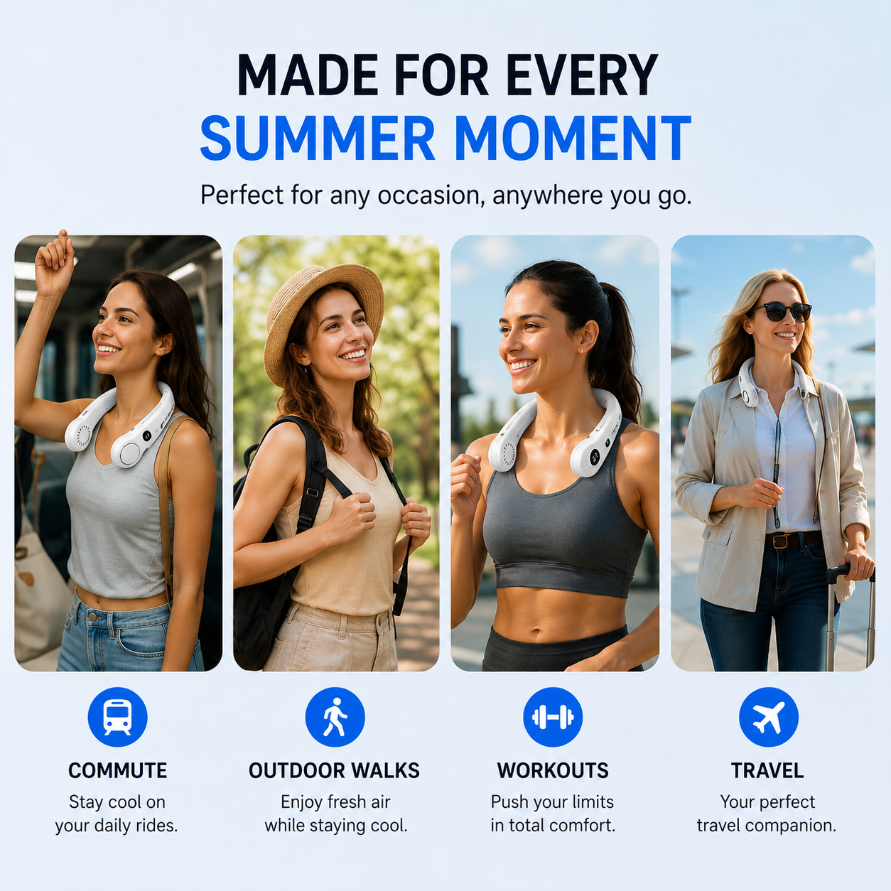❄️ Cool Breeze Bladeless Neck Fan | Hands-Free Cooling for Hot Summer Days