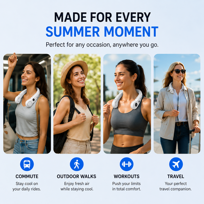 ❄️ Cool Breeze Bladeless Neck Fan | Hands-Free Cooling for Hot Summer Days