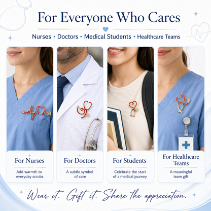 🩺 4-Piece Medical Stethoscope Brooch Pin Set – A Meaningful Gift for Healthcare Heroes ❤️