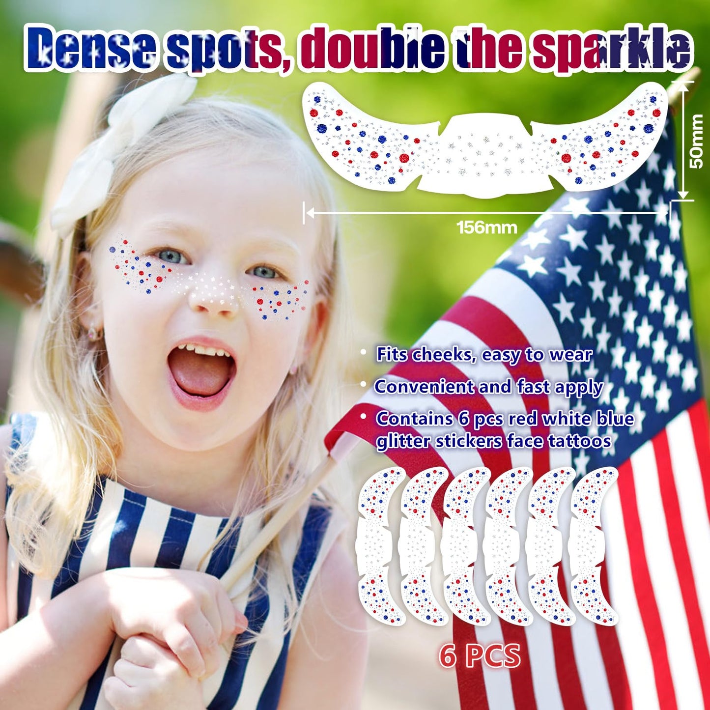 America 250 Ready 🇺🇸 | Glitter Freckles for Parties, Parades & Fireworks