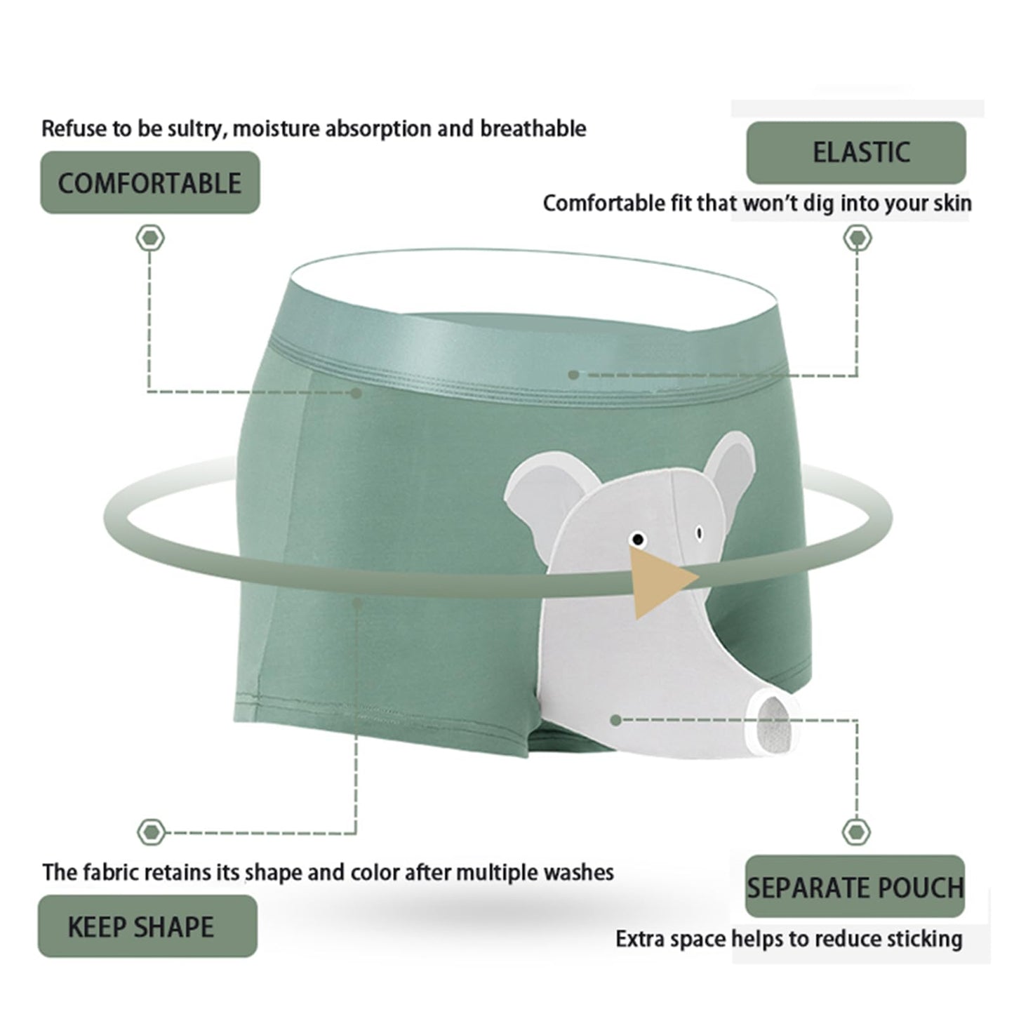 🐘Fun Novelty Boxer Briefs with Elephant Nose Design-Comfortable Unique Gift 3Pack