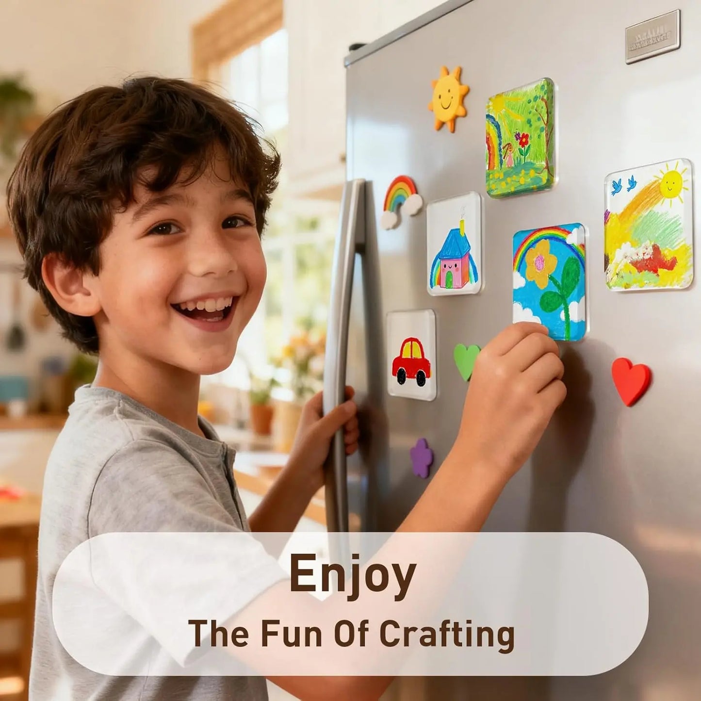🎨 DIY Kids’ Artwork Fridge Magnet Kit – Turn Little Masterpieces into Lasting Memories