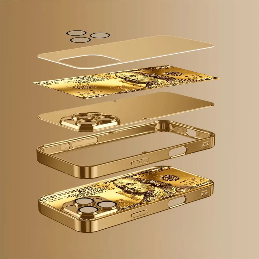 Money Pattern Printed Gold 100 Dollar Bill Multi-Model All-Inclusive Phone Case