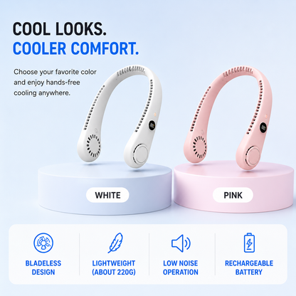 ❄️ Cool Breeze Bladeless Neck Fan | Hands-Free Cooling for Hot Summer Days