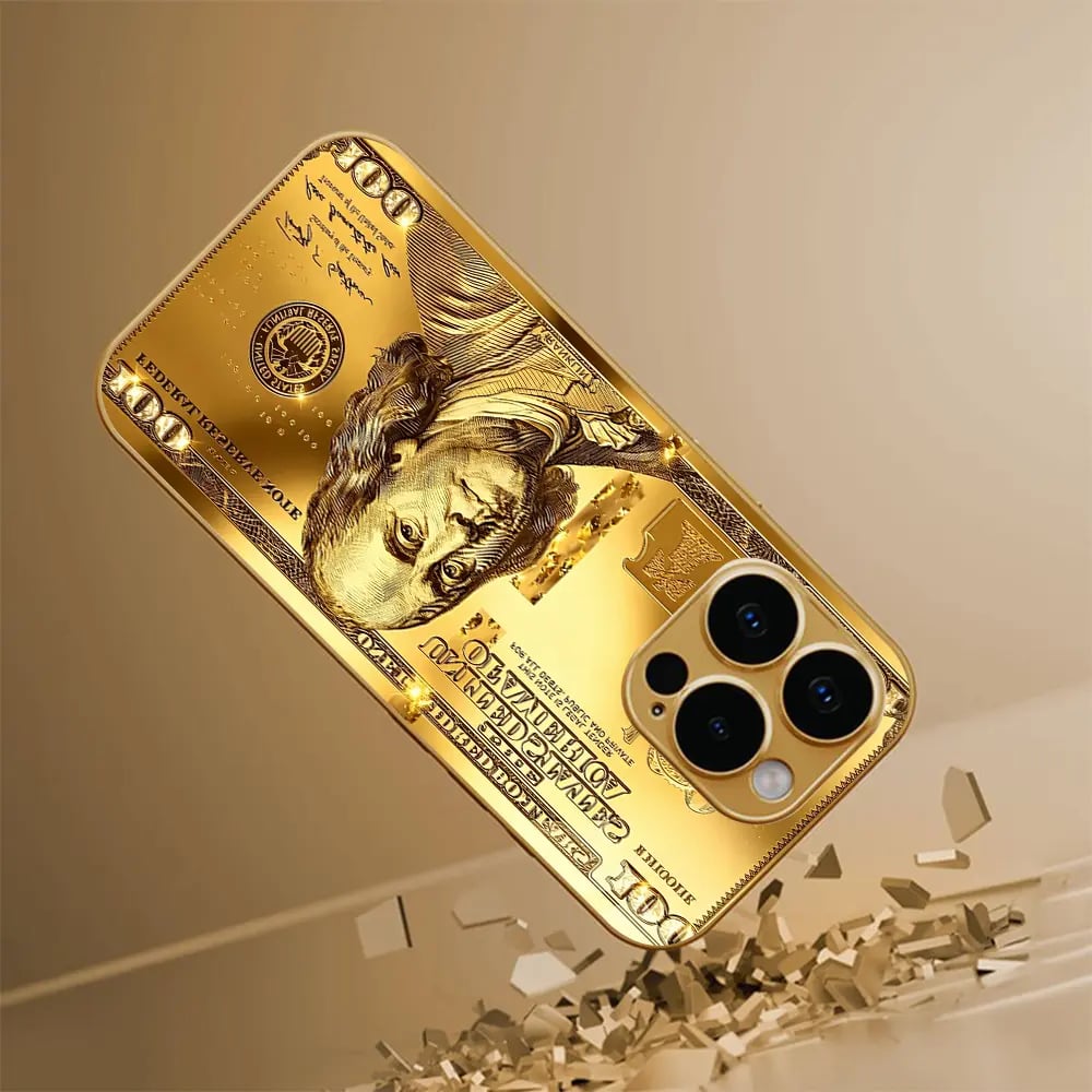 Money Pattern Printed Gold 100 Dollar Bill Multi-Model All-Inclusive Phone Case