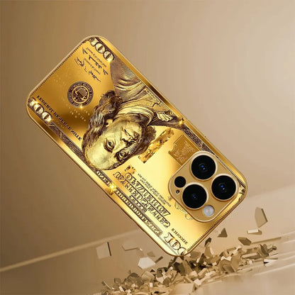 Money Pattern Printed Gold 100 Dollar Bill Multi-Model All-Inclusive Phone Case