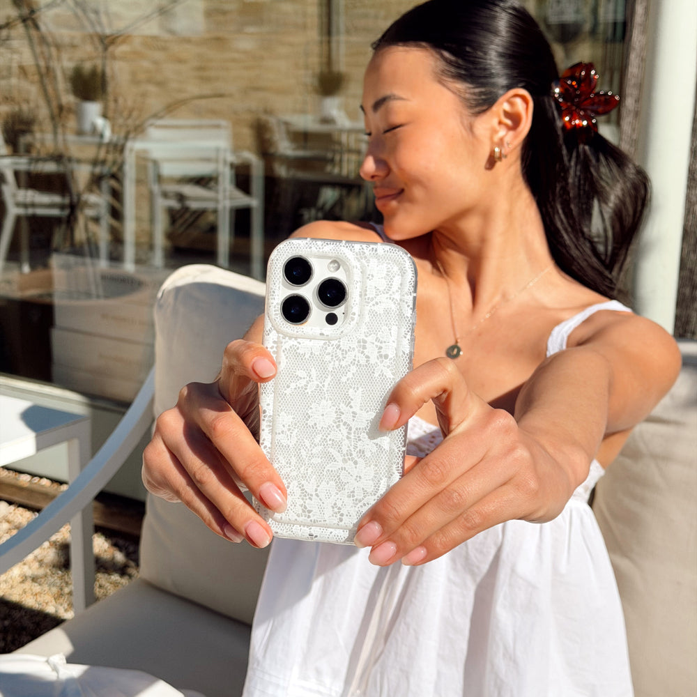 White Lace Clear Case ✨ | Pretty Protection for Your Everyday Phone Style