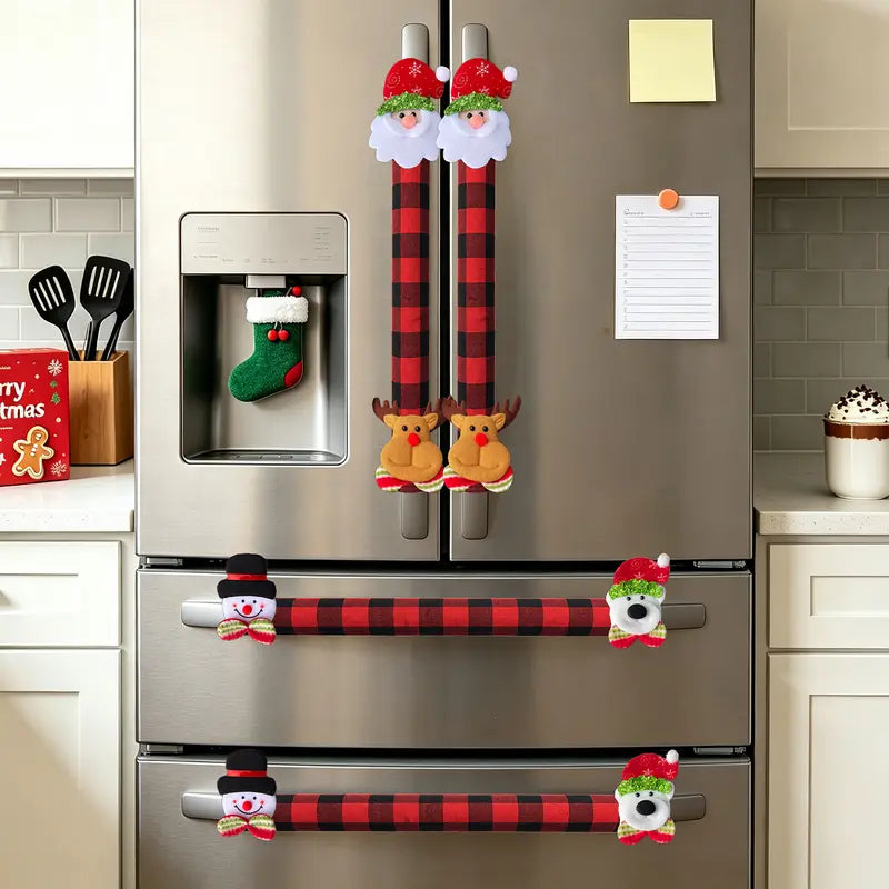 🎄Plush Christmas Fridge Handle Covers – Festive Kitchen Decor