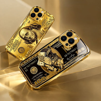 Money Pattern Printed Gold 100 Dollar Bill Multi-Model All-Inclusive Phone Case