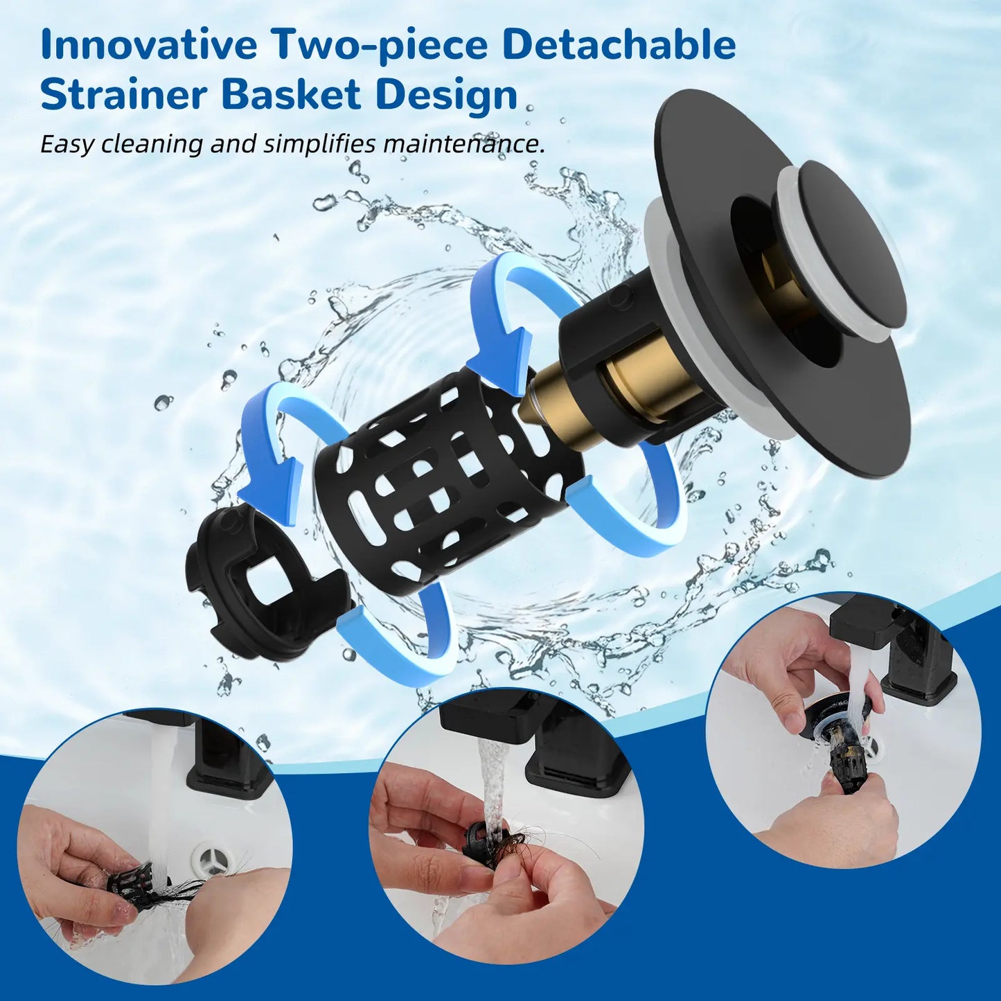 3-in-1 Bathroom Sink Drain Strainer Bathroom