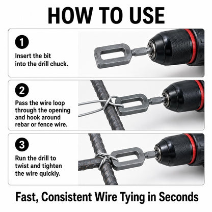 Drill-Powered Wire Twister – Faster Ties for Fences, Rebar & Garden Supports