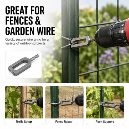 Drill-Powered Wire Twister – Faster Ties for Fences, Rebar & Garden Supports