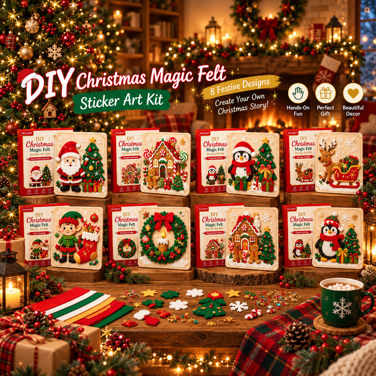 🎄DIY Christmas Magic Felt Sticker Art Kit 🎁 Buy 3 Get 1 FREE — Add Any 4 Pcs To Cart🎉
