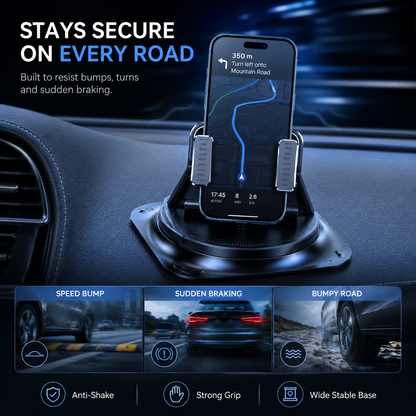 🚗 ✨360° Rotating Dashboard Phone Mount — Stay Steady on Every Turn, Bump and Brake