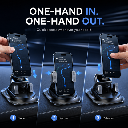 🚗 ✨360° Rotating Dashboard Phone Mount — Stay Steady on Every Turn, Bump and Brake