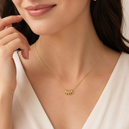 ✨ Cute Dainty Gold Bead Pendant Necklace – Perfect For Everyday Style