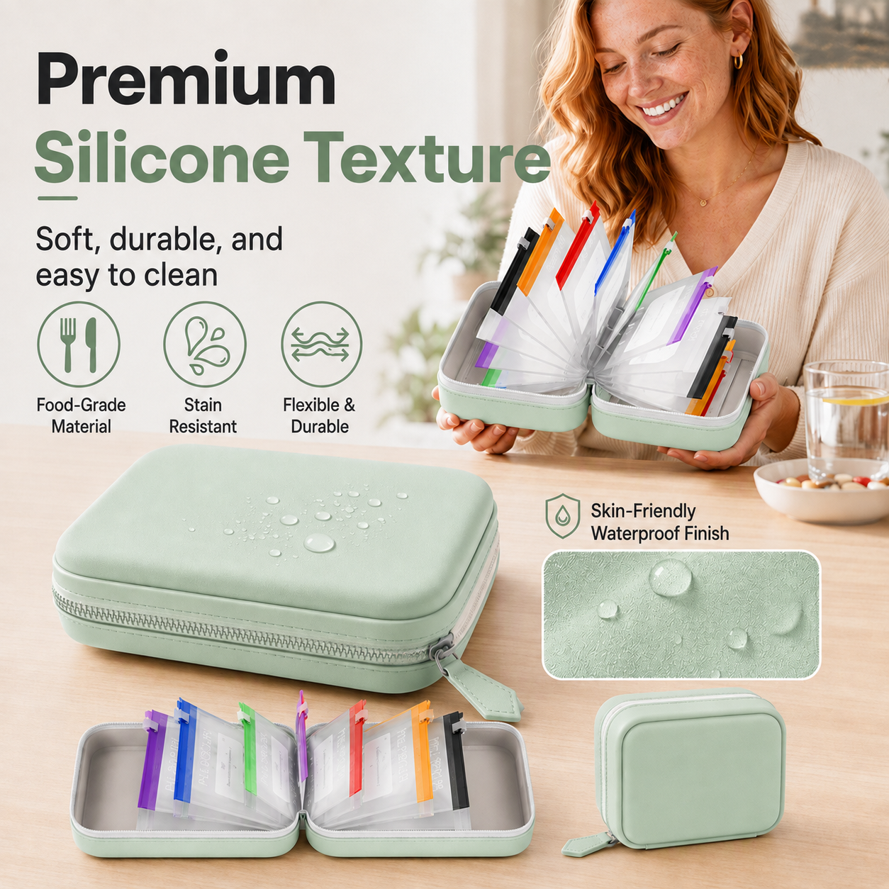 💊 A8 Waterproof Pill Pouch Set – Stores 7–14 Days of Medications & Vitamins