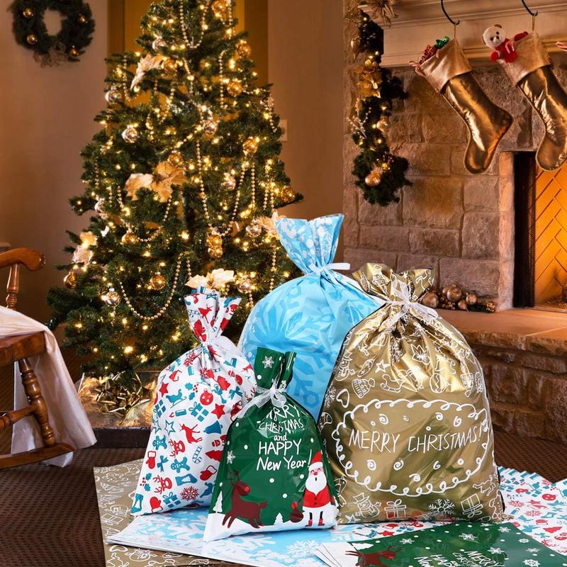 🎄Christmas Sales 49% OFF-Drawstring Christmas Gift Bags (Biodegradable)