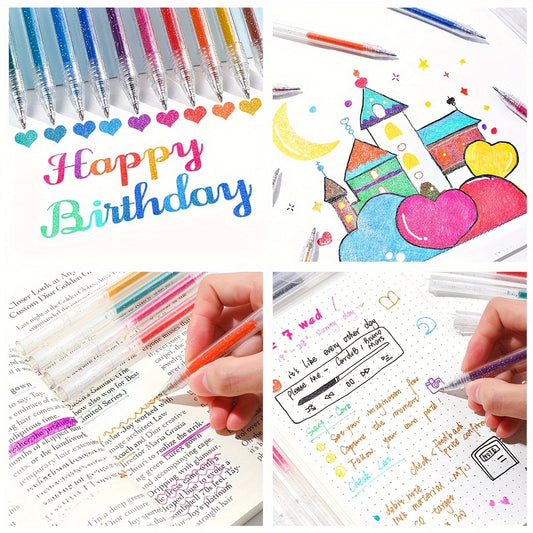 Metallic Glitter Gel Pen Set – Vibrant Sparkle for Every Creation ✨