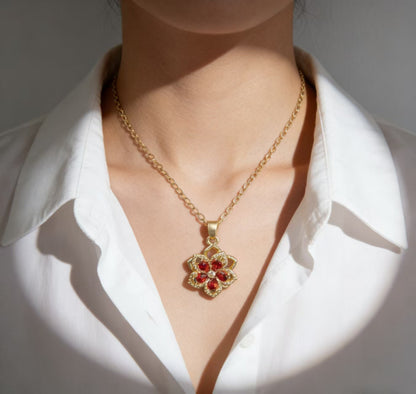 Last Day 49% OFF🔥Rotating Bauhinia Zircon Bloom Necklace