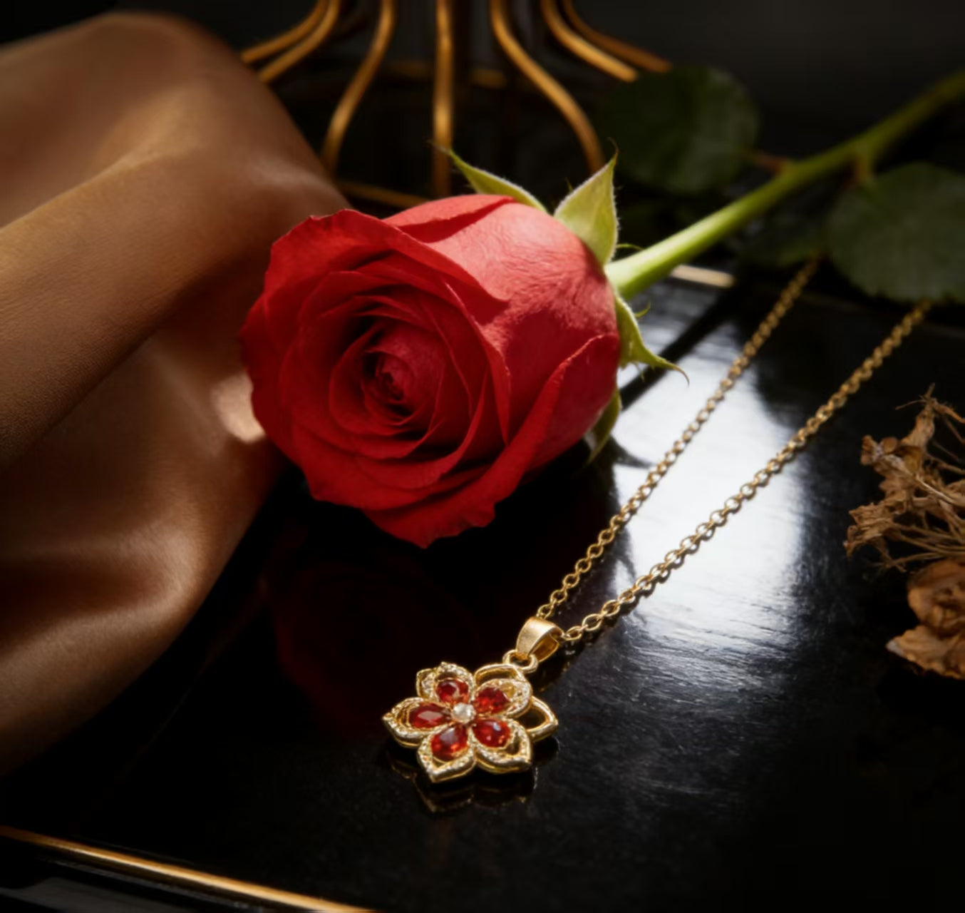 Last Day 49% OFF🔥Rotating Bauhinia Zircon Bloom Necklace