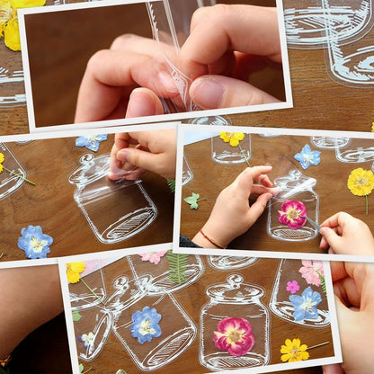 🔥 Last Day 49% OFF – 40pcs Real Dried Flower Transparent Bookmarks 🌸📖