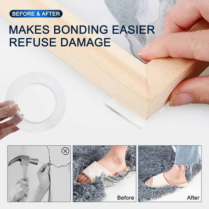 ✨✨Extra Large Double Sided Tape, Clear & Tough Nano Tape, Multipurpose Mounting Tape