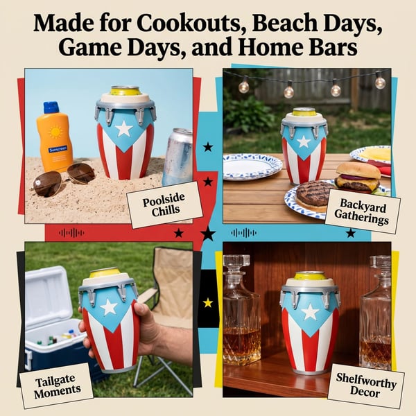 🔥Last Day 49% OFF - 🪘Conga-Style Can Holder – Celebrate Caribbean Pride, One Sip at a Time