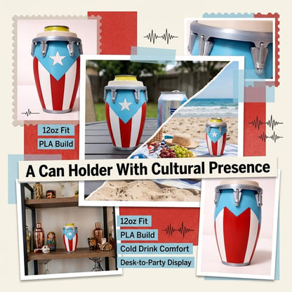 🔥Last Day 49% OFF - 🪘Conga-Style Can Holder – Celebrate Caribbean Pride, One Sip at a Time