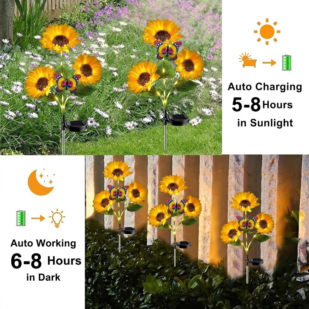 🌻Mother's Day Sale 49% OFF- 🌞Solar LED Sunflower Garden Lights-29.6inch/74cm