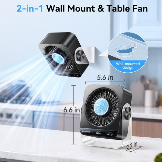 Desk Cooling Fan for Bedroom, 199 Speed Turbo Airflow, Digital Display Quiet Table Fan