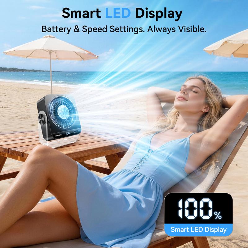 Desk Cooling Fan for Bedroom, 199 Speed Turbo Airflow, Digital Display Quiet Table Fan