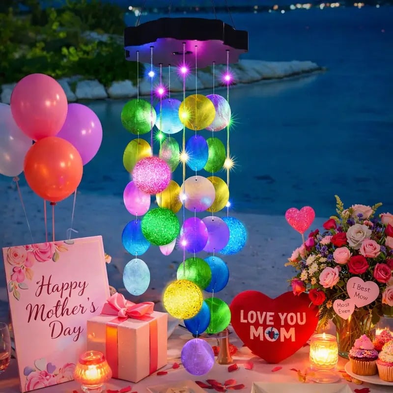 🎁Last Day 50% OFF - 🌈 ✨ Solar-Powered Seashell Wind Chime Light