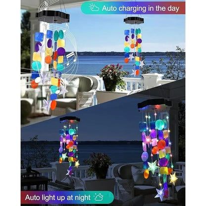 🎁Last Day 50% OFF - 🌈 ✨ Solar-Powered Seashell Wind Chime Light
