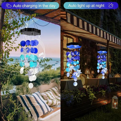 🎁Last Day 50% OFF - 🌈 ✨ Solar-Powered Seashell Wind Chime Light