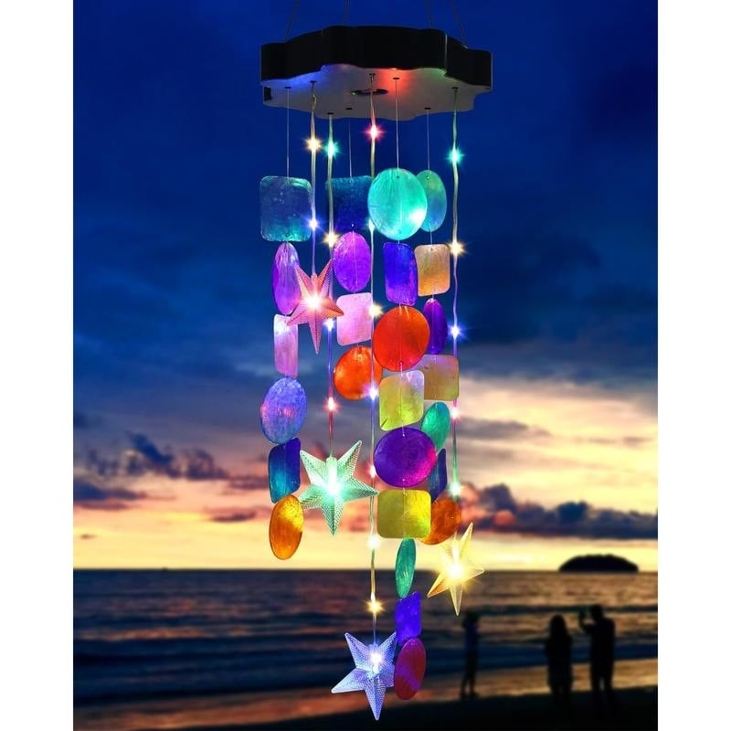 🎁Last Day 50% OFF - 🌈 ✨ Solar-Powered Seashell Wind Chime Light