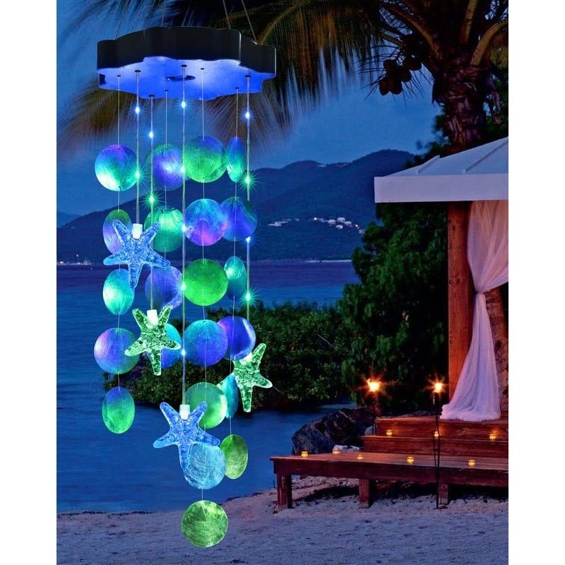 🎁Last Day 50% OFF - 🌈 ✨ Solar-Powered Seashell Wind Chime Light