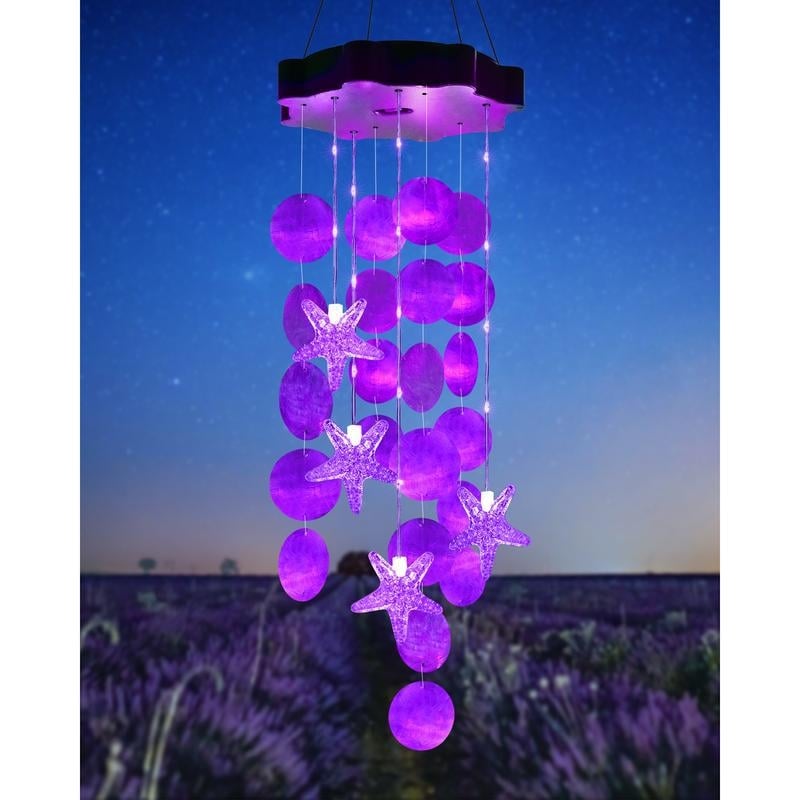 🎁Last Day 50% OFF - 🌈 ✨ Solar-Powered Seashell Wind Chime Light