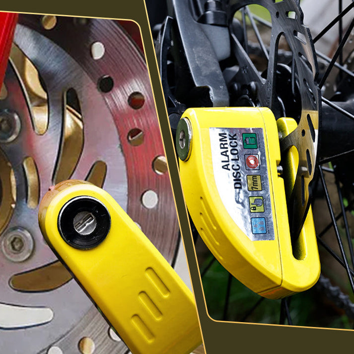A powerful 110 dB deterrent!🚨 Disc brake lock for motorcycles and bicycles with an alarm function🔒