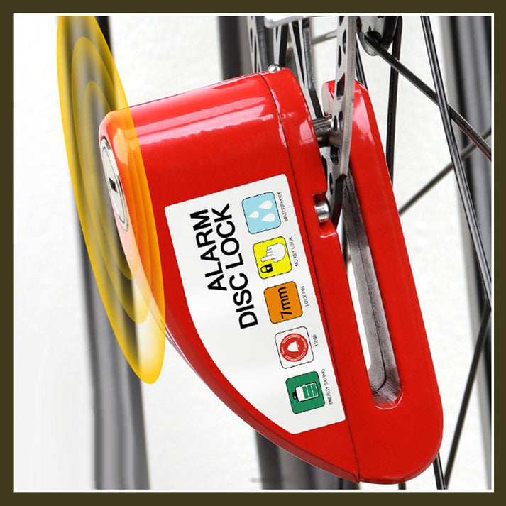 A powerful 110 dB deterrent!🚨 Disc brake lock for motorcycles and bicycles with an alarm function🔒