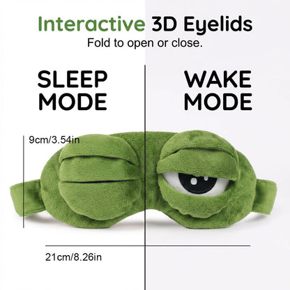 A Small Frog Mask That Brings Big Travel Comfort 🐸✨Soft Funny Frog 3D Sleep Mask