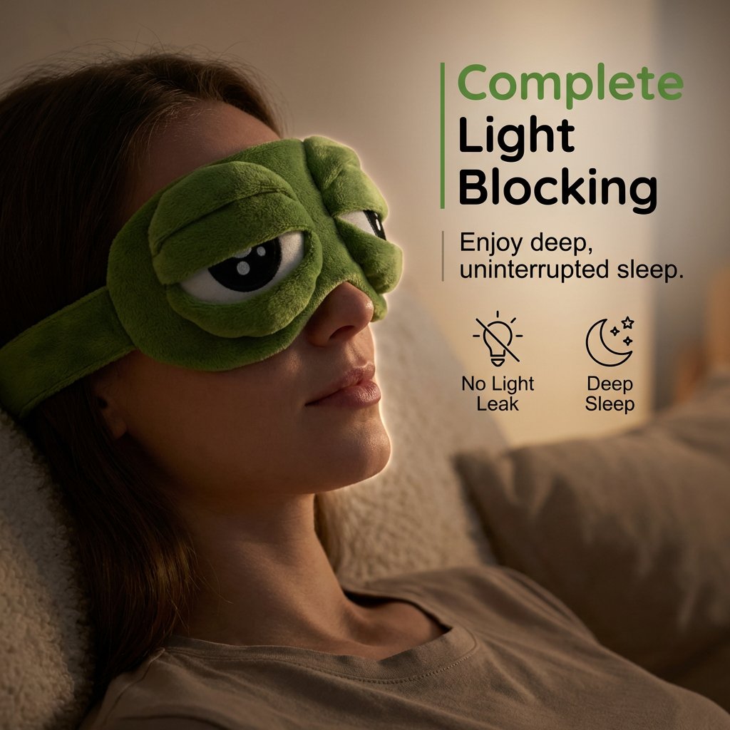 A Small Frog Mask That Brings Big Travel Comfort 🐸✨Soft Funny Frog 3D Sleep Mask