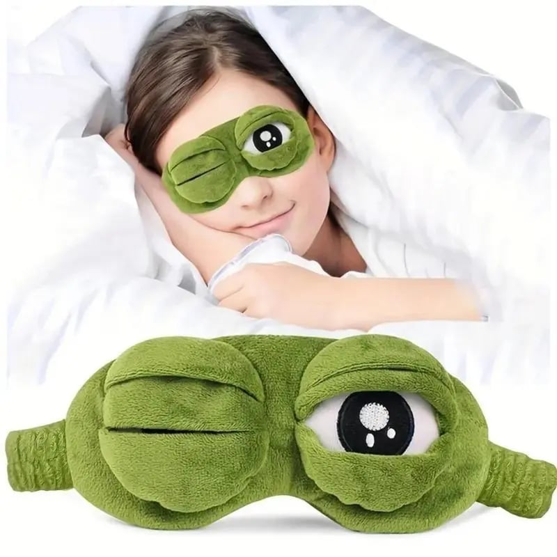 A Small Frog Mask That Brings Big Travel Comfort 🐸✨Soft Funny Frog 3D Sleep Mask