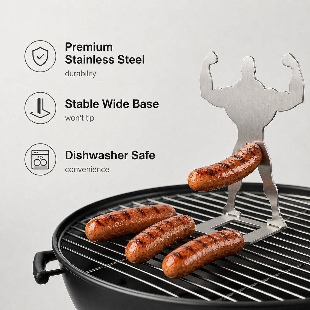 The Ultimate Funny BBQ Sausage Holder - Stainless Steel Grill Accessory