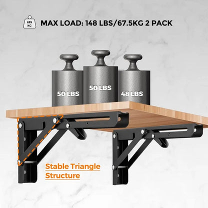 Heavy‑Duty Folding Shelf Brackets — Save Space Anywhere