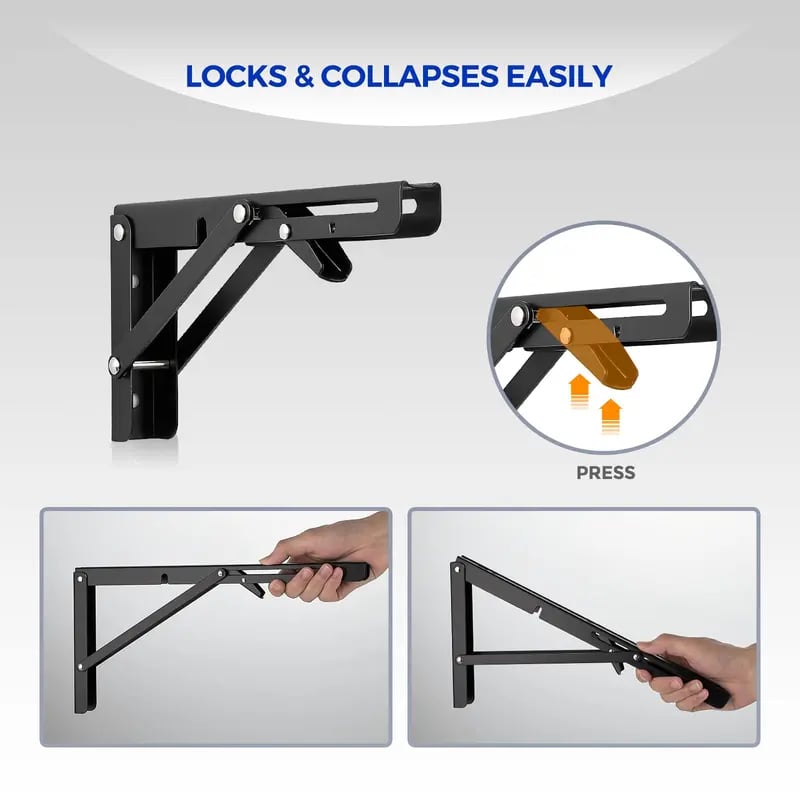 Heavy‑Duty Folding Shelf Brackets — Save Space Anywhere