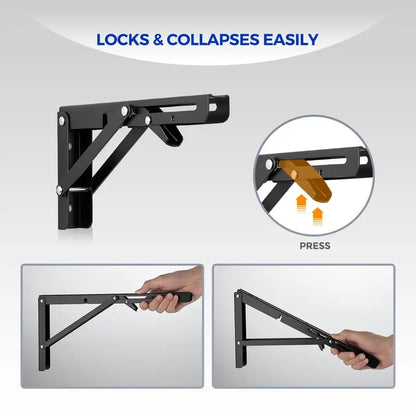Heavy‑Duty Folding Shelf Brackets — Save Space Anywhere