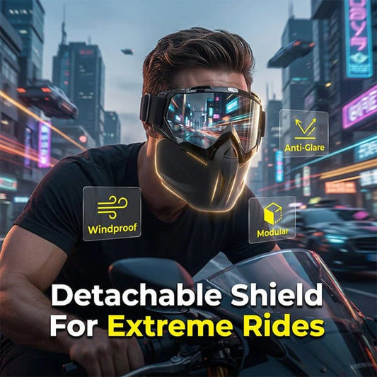 Detachable Full - Face Riding Mask for Windy Roads