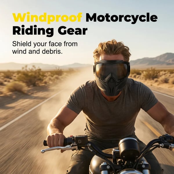 Detachable Full - Face Riding Mask for Windy Roads