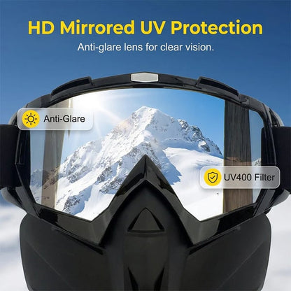 Detachable Full - Face Riding Mask for Windy Roads